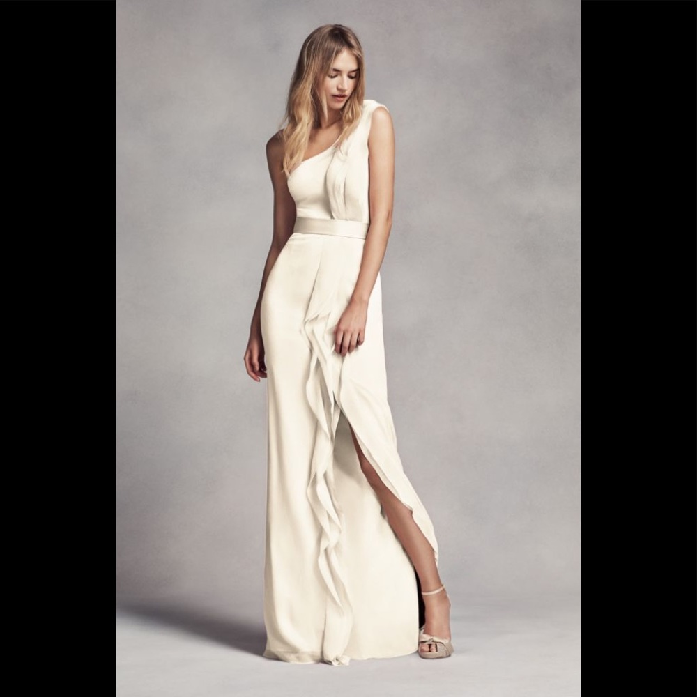 NEW Vera Wang long one-shoulder bridesmaid dress
